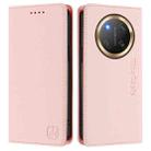 For Honor X9c Global RC01 Dual-Folded Magnetic Suction RFID Leather Phone Case(Pink) - 2