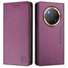 For Honor X9c Global RC01 Dual-Folded Magnetic Suction RFID Leather Phone Case(Violet) - 2