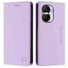 For Honor X40i RC01 Dual-Folded Magnetic Suction RFID Leather Phone Case(Light Purple) - 2