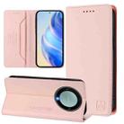 For Honor X40 / X9a / Magic5 Lite RC01 Dual-Folded Magnetic Suction RFID Leather Phone Case(Pink) - 1