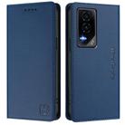 For Honor GT RC01 Dual-Folded Magnetic Suction RFID Leather Phone Case(Dark Blue) - 2