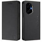 For Honor 300 RC01 Dual-Folded Magnetic Suction RFID Leather Phone Case(Black) - 2