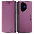 For Honor 300 RC01 Dual-Folded Magnetic Suction RFID Leather Phone Case(Violet) - 2