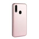 For OPPO A8 / A31 (2020) Carbon Fiber Texture Horizontal Flip TPU + PC + PU Leather Case with Card Slot(Pink) - 3