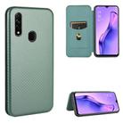 For OPPO A8 / A31 (2020) Carbon Fiber Texture Horizontal Flip TPU + PC + PU Leather Case with Card Slot(Green) - 1