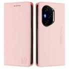 For Honor 300 Pro / 300 Ultra RC01 Dual-Folded Magnetic Suction RFID Leather Phone Case(Pink) - 2