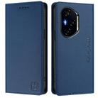 For Honor 300 Pro / 300 Ultra RC01 Dual-Folded Magnetic Suction RFID Leather Phone Case(Dark Blue) - 2