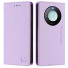 For Honor X60 / X9c Smart RC01 Dual-Folded Magnetic Suction RFID Leather Phone Case(Light Purple) - 2