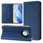 For Honor X60 / X9c Smart RC01 Dual-Folded Magnetic Suction RFID Leather Phone Case(Dark Blue) - 1