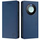 For Honor X60 / X9c Smart RC01 Dual-Folded Magnetic Suction RFID Leather Phone Case(Dark Blue) - 2