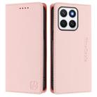 For Honor X8c 4G RC01 Dual-Folded Magnetic Suction RFID Leather Phone Case(Pink) - 2