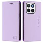 For Honor X8c 4G RC01 Dual-Folded Magnetic Suction RFID Leather Phone Case(Light Purple) - 2