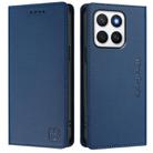 For Honor X8c 4G RC01 Dual-Folded Magnetic Suction RFID Leather Phone Case(Dark Blue) - 2