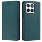 For Honor X8c 4G RC01 Dual-Folded Magnetic Suction RFID Leather Phone Case(Dark Green) - 2