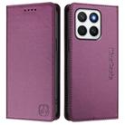 For Honor X8c 4G RC01 Dual-Folded Magnetic Suction RFID Leather Phone Case(Violet) - 2
