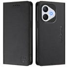 For Honor 400 Lite RC01 Dual-Folded Magnetic Suction RFID Leather Phone Case(Black) - 2