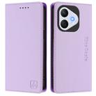 For Honor 400 Lite RC01 Dual-Folded Magnetic Suction RFID Leather Phone Case(Light Purple) - 2