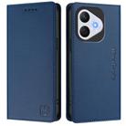 For Honor 400 Lite RC01 Dual-Folded Magnetic Suction RFID Leather Phone Case(Dark Blue) - 2