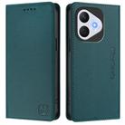 For Honor 400 Lite RC01 Dual-Folded Magnetic Suction RFID Leather Phone Case(Dark Green) - 2