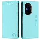 For Honor 400 RC01 Dual-Folded Magnetic Suction RFID Leather Phone Case(Mint Green) - 2