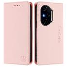 For Honor 400 RC01 Dual-Folded Magnetic Suction RFID Leather Phone Case(Pink) - 2