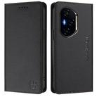 For Honor 400 RC01 Dual-Folded Magnetic Suction RFID Leather Phone Case(Black) - 2
