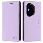 For Honor 400 RC01 Dual-Folded Magnetic Suction RFID Leather Phone Case(Light Purple) - 2