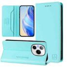 For Honor Power RC01 Dual-Folded Magnetic Suction RFID Leather Phone Case(Mint Green) - 1