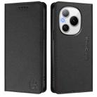 For Honor Power RC01 Dual-Folded Magnetic Suction RFID Leather Phone Case(Black) - 2