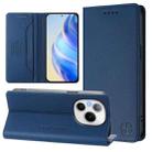 For Honor Power RC01 Dual-Folded Magnetic Suction RFID Leather Phone Case(Dark Blue) - 1