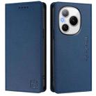 For Honor Power RC01 Dual-Folded Magnetic Suction RFID Leather Phone Case(Dark Blue) - 2