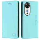 For Honor Play 60 RC01 Dual-Folded Magnetic Suction RFID Leather Phone Case(Mint Green) - 2