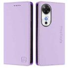 For Honor Play 60 RC01 Dual-Folded Magnetic Suction RFID Leather Phone Case(Light Purple) - 2