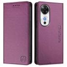 For Honor Play 60 RC01 Dual-Folded Magnetic Suction RFID Leather Phone Case(Violet) - 2