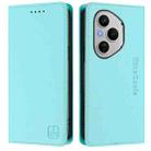 For Honor 400 Pro Global 160.8mm RC01 Dual-Folded Magnetic Suction RFID Leather Phone Case(Mint Green) - 2