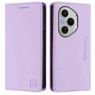 For Honor 400 Pro Global 160.8mm RC01 Dual-Folded Magnetic Suction RFID Leather Phone Case(Light Purple) - 2