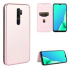 For OPPO A9 (2020) / A11 / A11X / A5 (2020) Carbon Fiber Texture Horizontal Flip TPU + PC + PU Leather Case with Card Slot(Pink) - 1