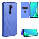 For OPPO A9 (2020) / A11 / A11X / A5 (2020) Carbon Fiber Texture Horizontal Flip TPU + PC + PU Leather Case with Card Slot(Blue) - 1