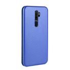 For OPPO A9 (2020) / A11 / A11X / A5 (2020) Carbon Fiber Texture Horizontal Flip TPU + PC + PU Leather Case with Card Slot(Blue) - 3