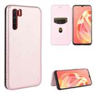 For OPPO A91 / F15 Reno3(Southeast Asia Version) Carbon Fiber Texture Horizontal Flip TPU + PC + PU Leather Case with Card Slot(Pink) - 1