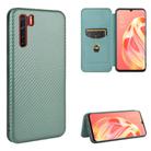 For OPPO A91 / F15 Reno3(Southeast Asia Version) Carbon Fiber Texture Horizontal Flip TPU + PC + PU Leather Case with Card Slot(Green) - 1