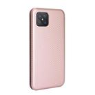 For OPPO A92s Carbon Fiber Texture Horizontal Flip TPU + PC + PU Leather Case with Card Slot(Pink) - 3