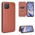 For OPPO A92s Carbon Fiber Texture Horizontal Flip TPU + PC + PU Leather Case with Card Slot(Brown) - 1