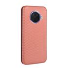 For OPPO Ace2 Carbon Fiber Texture Horizontal Flip TPU + PC + PU Leather Case with Card Slot(Brown) - 3