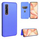 For OPPO Find X2 Pro Carbon Fiber Texture Horizontal Flip TPU + PC + PU Leather Case with Card Slot(Blue) - 1