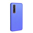 For OPPO Find X2 Pro Carbon Fiber Texture Horizontal Flip TPU + PC + PU Leather Case with Card Slot(Blue) - 3