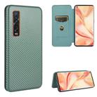 For OPPO Find X2 Pro Carbon Fiber Texture Horizontal Flip TPU + PC + PU Leather Case with Card Slot(Green) - 1