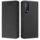 For Huawei Enjoy 20 SE / Huawei Y7a RC01 Dual-Folded Magnetic Suction RFID Leather Phone Case(Black) - 2