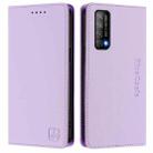 For Huawei Enjoy 20 SE / Huawei Y7a RC01 Dual-Folded Magnetic Suction RFID Leather Phone Case(Light Purple) - 2