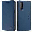 For Huawei Enjoy 20 SE / Huawei Y7a RC01 Dual-Folded Magnetic Suction RFID Leather Phone Case(Dark Blue) - 2